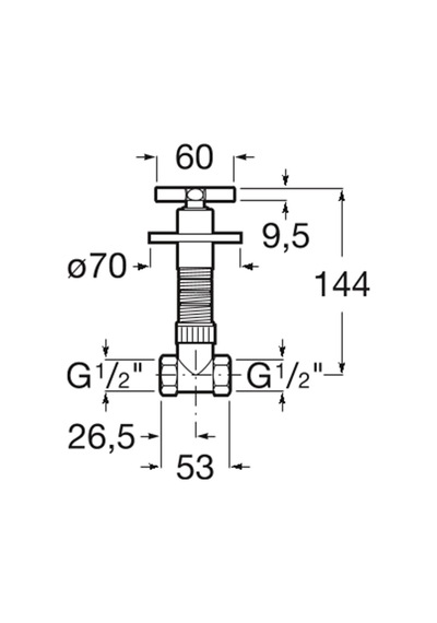 Roca Kesme Valfi, Aqua Cross, Krom, 1/2" A525168400 Gri