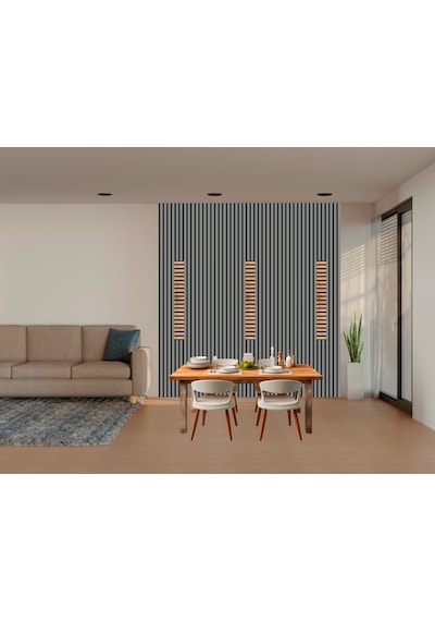 Winflex Eko Antramix Keçeli Akustik Ahşap Paneli 50x240cm .
