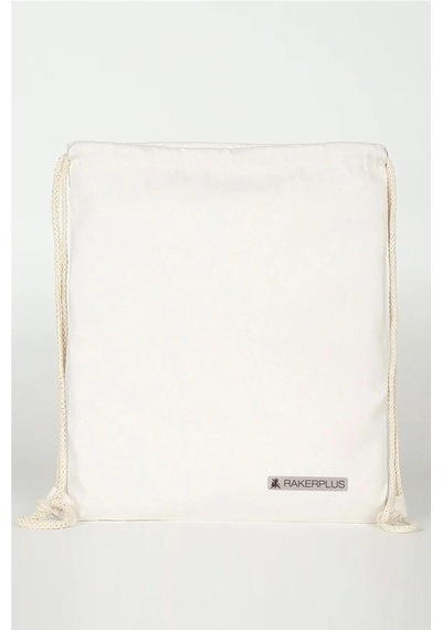 Rakerplus Krem 35x40 Cm Unisex Ham Bez Büzgülü Sırt Ayakkabı Çantası Natural