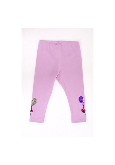 Toontoy Kids Toontoy Kız Çocuk Paçası Çevirmeli Pullu Tayt Lila