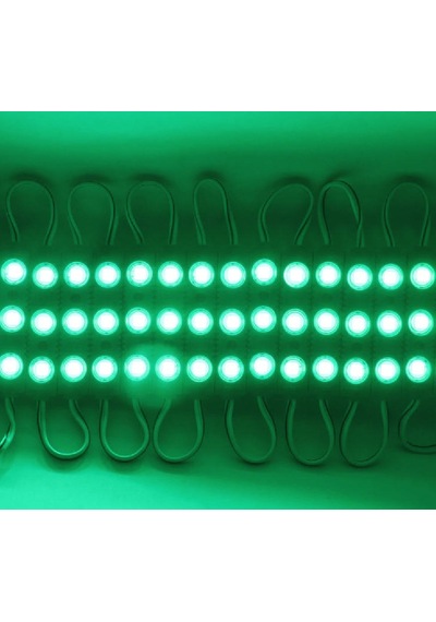 10 Adet Yeşil 12v 1.5w 3 Ledli Mercekli Parmak Led Modül 2835 Smd