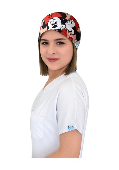 Minnie Mouse Desenli Doktor Hemşire Aşçı Hastane Bonesi