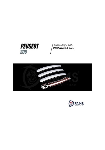 Peugeot 208 Krom Kapı Kolu 4 Kapı 2012 üzeri P.Çelik