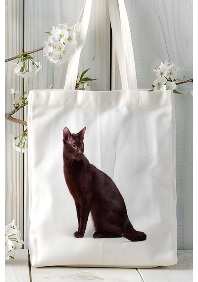 Art Hediye Havana Kedi Kişiye Özel Baskılı Omuz Çanta Desen 2 Çok Renkli