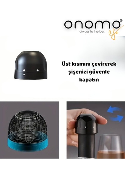 Life Vakumlu Sızdırmaz Şampanya Şişesi Tıpası Siyah