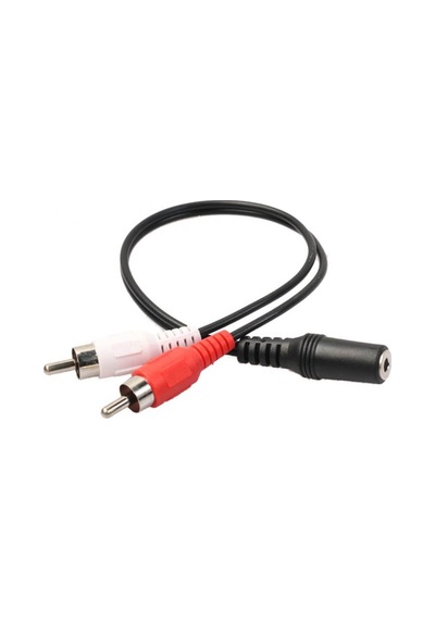 2 Rca Erkek -3 5Mm Stereo Dişi Ses Dönüştürücü