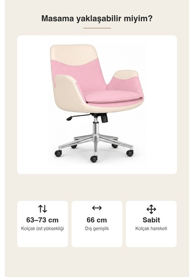 Upstyle Lodos Kumaş Ergonomik Çalışma Koltuğu Pembe Krom 66 125 65 Cm Toz Pembe / Krem Detay Upstyle Lodos Kumaş Ergonomik Çalışma Koltuğu Pembe Krom 66 125 65 Cm Toz Pembe / Krem Detay