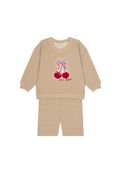 Antebies Kiraz Sweatshirt Biker Tayt Set Kırmızı