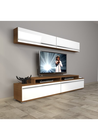 Decoraktiv Ekoflex 5 Mdf Tv Ünitesi Tv Sehpası Ceviz - Beyaz