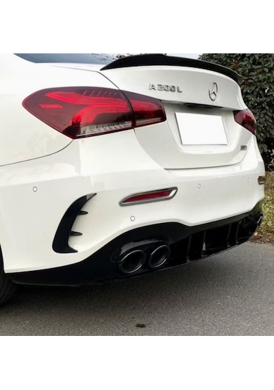 Mercedes A Serisi W177 Sedan A35 Amg Arka Difüzör 2019-2023 Arası Uyumlu Çift Çıkışlı