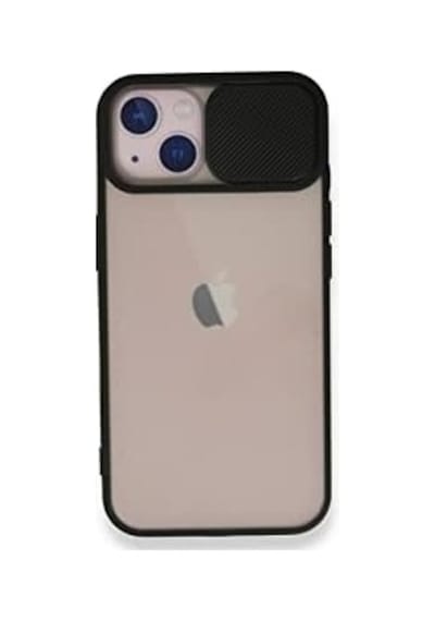 Apple iPhone 13 İle Uyumlu Kapak Lensi Açılır Kapanır Kamera Korumalı Kılıf - Siyah