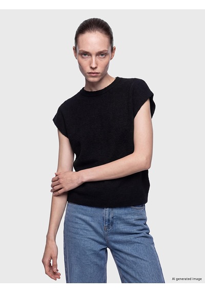 Lcw Comfort Lacivert Bisiklet Yaka Kadın Triko Kazak