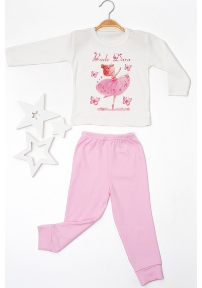 Pia Baby İsme Özel Kız Çocuk 2 Adet Pijama Takımı %100 Pamuk Penye İsim Baskılı Kişiye Özel Kreş Pijaması Hediye Seti 10257p15pi Krem
