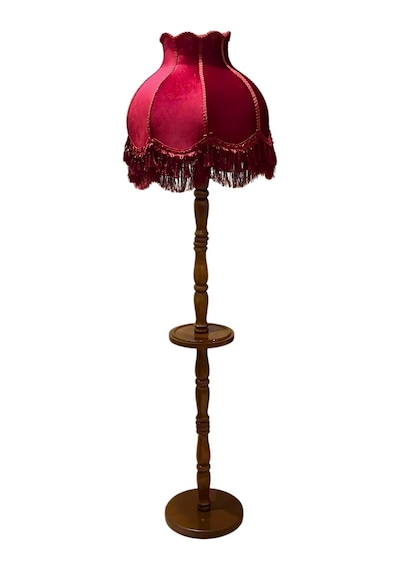 Bordo Sehpalı Vintage Lambader 170x45cm Bordo