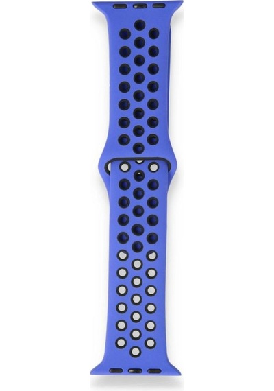 Apple Uyumlu Watch 38-40mm Silikon Kayış - Mavi/siyah