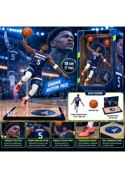 Anthony Edwards Figür Minnesota Timberwolves 18 Cm