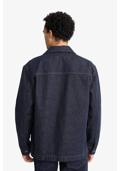 Defacto Relax Fit Düğmeli Jean Ceket F8292ax25aunm34 Mavi