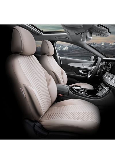 Advanced Design Özel Tasarım Premium Deri-Keten Ekstra Destekli Universal Oto Koltuk Kılıfı Tam Set
