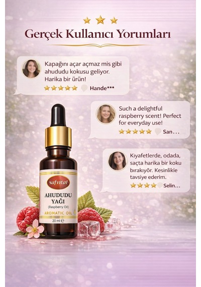 Ahududu Yağı 20 Ml Aromatik Yağ Yoğun Meyve Kokusu Cilt Saç Ve Ortam İçin Keyifli Kullanım