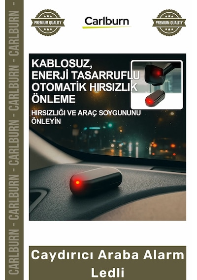 Alarm Güneş Enerjili Solar Sahte Güvenlik Uyarı Kırmızı Flaşör Işık Caydırıcı Araba Alarm Ledli