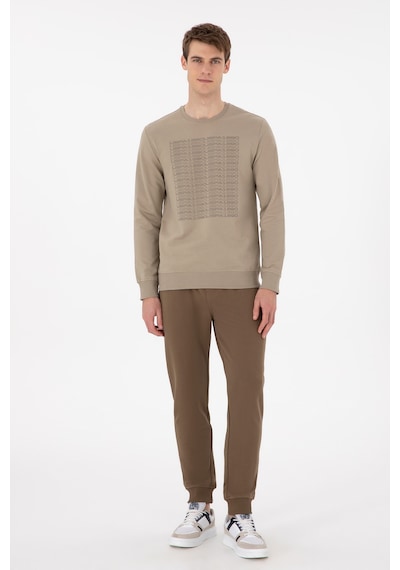 U.S. Polo Assn. Erkek Regular Fit Bisiklet Yaka Açık Haki Sweatshirt 50293461-VR183