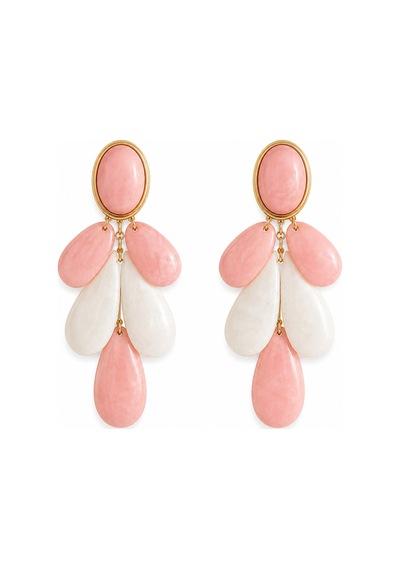 Clover Pembe Akrilik Çoklu Sallantılı Küpe