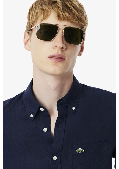 Lacoste Men's Regular Fit Button-down Collar Linen Shirt Erkek Düğmeli Yaka Keten Gömlek Lacivert Lacoste Men's Regular Fit Button-down Collar Linen Shirt Erkek Düğmeli Yaka Keten Gömlek Lacivert