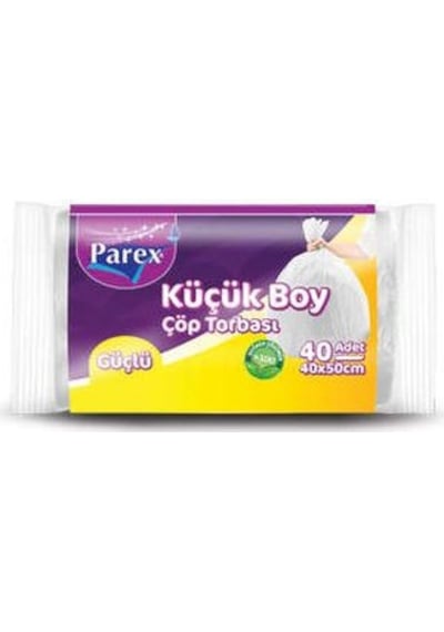 Parex Güçlü Küçük Boy Çöp Torbası 24 Adet Şeffaf 40 x 50 CM