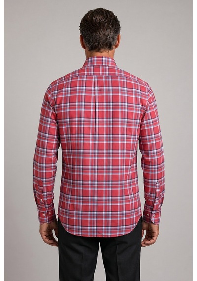Bisse Kırmızı Regular Fit Paşa Yaka Spor Gömlek Gm23y231026 D24