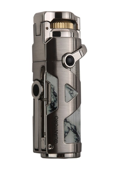 Quantoro Tek Torch Pürmüz Delicili/iğneli Gümüş Metal Puro Çakmağı - Trz1180