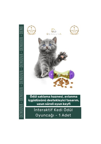 Kedioyuncağı İnteraktif Kedi Avlanma İçgüdüsü Destekleyici Dayanıklı Mor Yeşil Ödül Mamalı Oyuncak