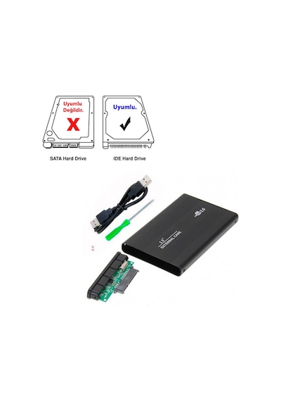 2.5 İde Harddisk Kutusu Usb2.0 - İde Hdd Kutu Çevirici Bağlantı