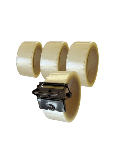 4 Adet 45x100 Koli Bandı Ve Bant Kesici Seti Taşınma Paketleme Kiti Diğer