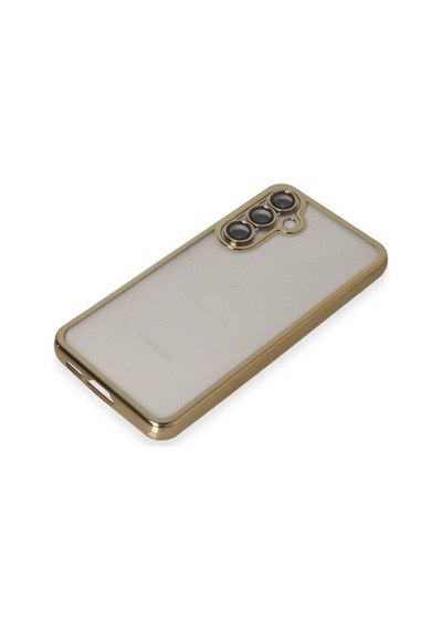 Samsung Uyumlu Galaxy S23 Fe Kılıf Kamera Korumalı Lensli Silikon Altın