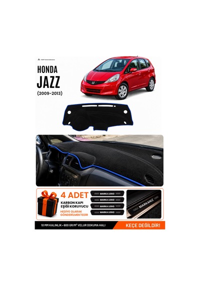 Honda Jazz 2009-2013 Uyumlu Torpido Koruma, Torpido Örtüsü, Torpido Kılıfı - Siyah - Ho017