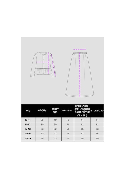 Angel&co. Girls Clothing Siyah Peplum Ceket Ve Etek Takımı Siyah - 738050578 Siyah