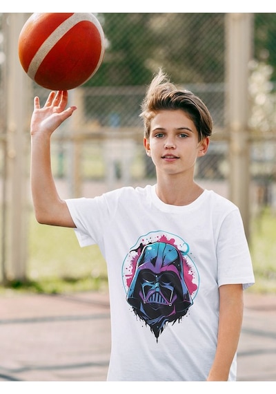 Sevbano Star Wars Darth Vader Baskılı Unisex Film Çocuk Tişört 1-12 Yaş Beyaz Sevbano Star Wars Darth Vader Baskılı Unisex Film Çocuk Tişört 1-12 Yaş Beyaz