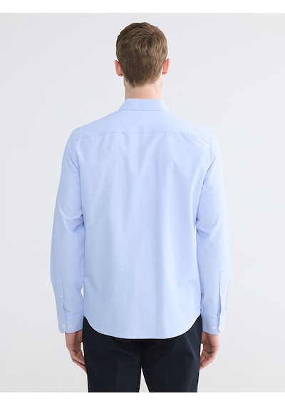 Lcw Busıness Mavi Slim Fit Çizgili Poplin Erkek Gömlek