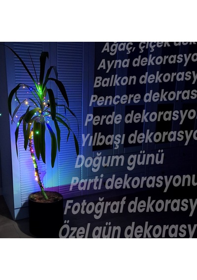 Upway 10m Su Geçirmez 4 Renkli 100 Led Işık - Pilli Dekoratif Aydınlatma Çok Renkli