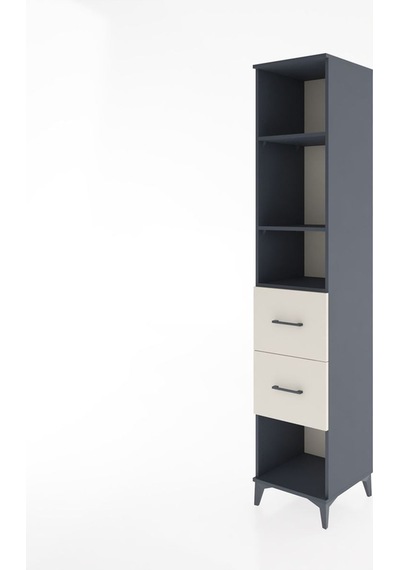 Hyperion Dolap 3 Raflı 2 Çekmeceli 44x44x221 Antrasit-aytaşı Antrasit