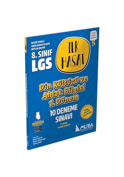 2023 8.Sınıf LGS 1.Dönem Din Kültürü ve Ahlak Bilgisi İlk Hasat 10 Deneme- Muba Yayınları