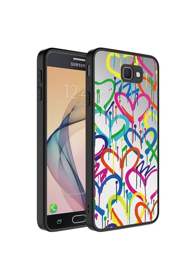 Galaxy J7 Prime Kılıf Aynalı Desenli Kamera Korumalı Parlak Zore Mirror Kapak Kalp
