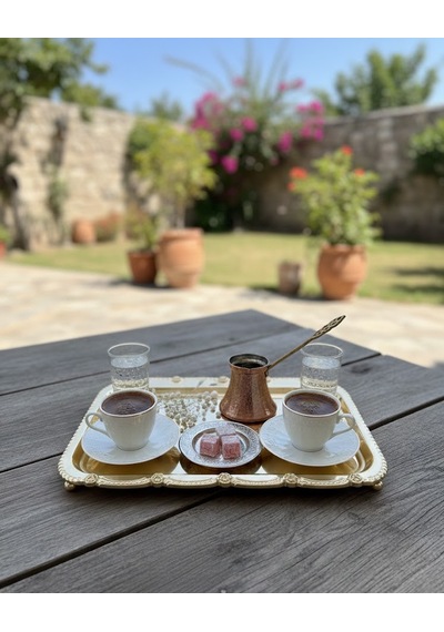 Gold Nişan Tepsisi Dikdörtgen Sunum Tepsisi Söz & Nişan Yüzük Tepsisi, Kahve Sunum Tepsisi