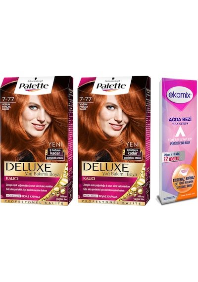 Palette Deluxe Set Saç Boyası 7 - 77 Yoğun Parlak Bakır 2 Adet