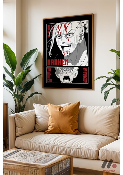 Tokyo Revengers Draken Poster, Ahşap Çerçeveli Duvar Tablosu - Anime Severlere Özel Hediye