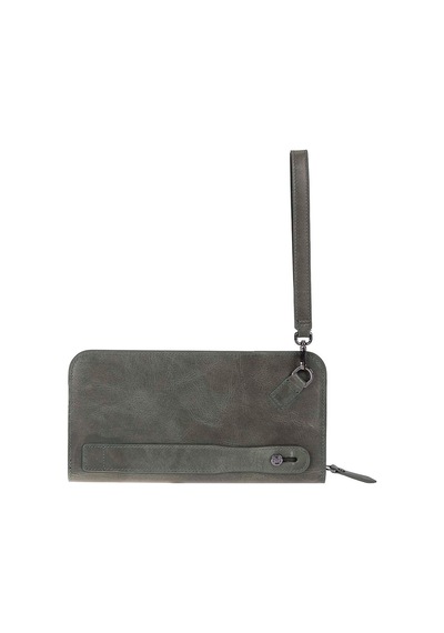 Bloominbag Faron Forest Green Telefon Bölmeli Hakiki Deri Unisex Clutch Çanta Yeşil