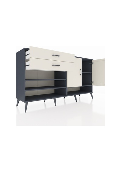 Hyperion Konsol 4 Raflı 2 Çekmeceli 2 Kapaklı 176x44x99 Antrasit- Antrasit-aytaşı Hyperion Konsol 4 Raflı 2 Çekmeceli 2 Kapaklı 176x44x99 Antrasit- Antrasit-aytaşı