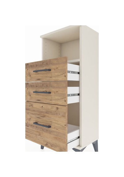 Arges Komodin Tek Raflı 3 Çekmeceli 44x30x106 Aytaşı-çam Aytaşı