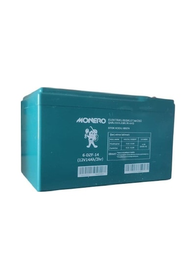 Monero 12v-14 Amper Yatık 4'lü Paket E-bıke Akü-yeni Tarihli Ebatlar:150x101x99mm