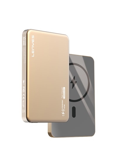 Lenyes Pw019d Pd 20w Ultra İnce Magsafe Wireless Powerbank 15w 5000mah Gold